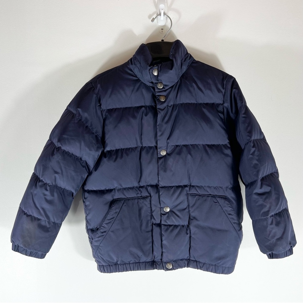Gap Kids Down Unisex Navy Blue Puffer Jacket/Coat Sz Med 8-9 Fleece Lined